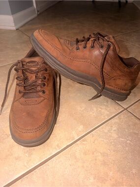 Rockport Men's Casual Brown Leather Lace-Up Shoes Size 9.5